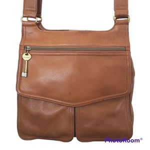 👜  Vintage Fossil Brown Leather Bag Purse
